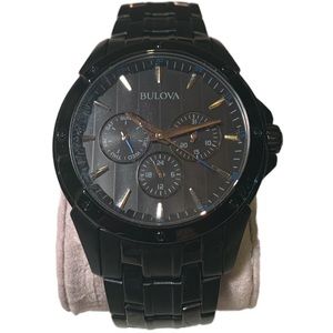 Bulova Men's Classic Black Multi-Function Watch 98C121